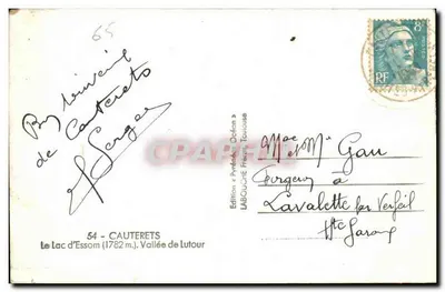 Jezioro Essoueret — Cauterets, Dolina Lutour — Wydawnictwo «Pyrénées Océan» — Rewers