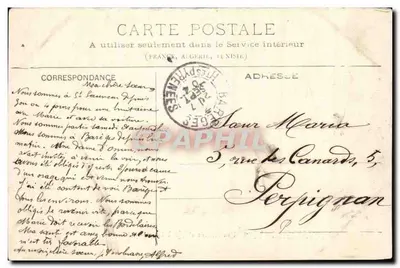 Bareges — Szpital wojskowy i zakład medyczny — A. Villatte, Wyd. Tarbes — Rewers