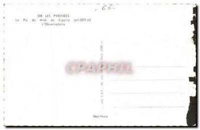 Widok na szczyt Midi de Bigorre — Obserwatorium — C.A.F. Paris — Rewers