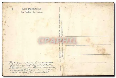 Os Pirineus — A Vale do Lutour — Éditions d'Art Yvon, Paris — Verso