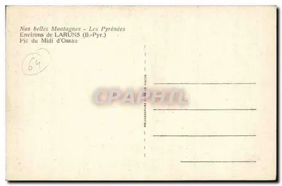Pic du Midi d'Ossau — Le Alpi — Héliogravure C. Macon — Verso