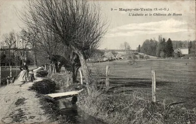 Magny-en-Vexin (S.-et-O.) — L'Aubette e o Castelo de Boves — editor não identificado, n° de série 9