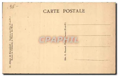 Abbaye Pergamont — Ruiny klasztoru i domu — wydawca G. Barrand, S.-et-Oise — Rewers