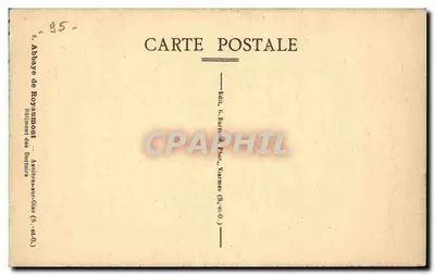 Abadia de Royaumont — Hotel das Dordures — Editor G. Barrault, Varmes-sur-Oise — Verso