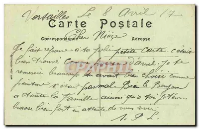 Park w Versailles — Nympa z muszli — Wydawca E.D.I.A. n°41 — Rewers