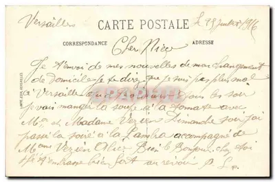 Widok na Trianon w Parku Versailles – Strona ulicy – Wydawca drukarnia Eda, Versailles — Rewers