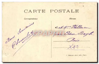 MANTES-la-JOLIE — Innenansicht der Hermitage St-Sauveur — C. M. — Rückseite