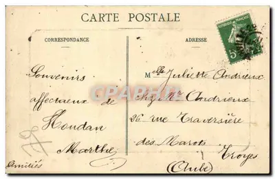 Houdan (S.-et-O.) - La Gare - Vue prise sur les Quais — Édition Tondeur, Hôtel du Plat d'Étain, Houdan — Verso