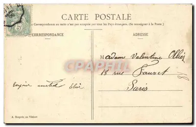 Le Vésinet Bilhete postal antigo Um jantar na grama — Verso