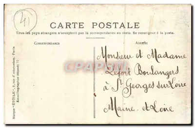 Blois - O Castelo - Editor Étoile, n°41 — Verso