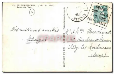 Selles-sur-Cher — Margens do Cher — Edições Moutins — Verso