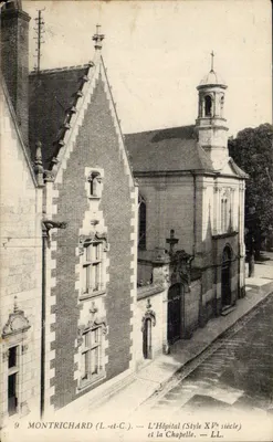 Montrichard (Loire-et-Loire) — O Hospital (estilo século XV) e a Capela — LL.