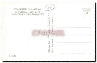 Chambord — Zamek, fasada północna — Wydawnictwo Sztuki Francuskiej, Paryż — Rewers