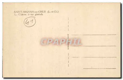 Saint-Aignan-sur-Cher — Ogólny widok zamku — Wydawca Cim — Rewers