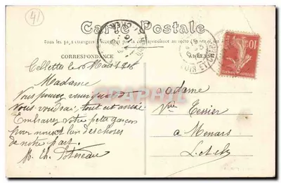 Cellettes (l.-et-C.) — La Blancardière — E. Lelièvre wydawca — Rewers