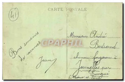Vendôme Stara pocztówka Le Loir i most L'isle — Rewers