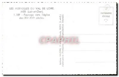 Mar (Loir-et-Cher) — Paisagem em direção à igreja dos séculos XVᵉ-XVIᵉ — Edições Valoire, Blois — Verso