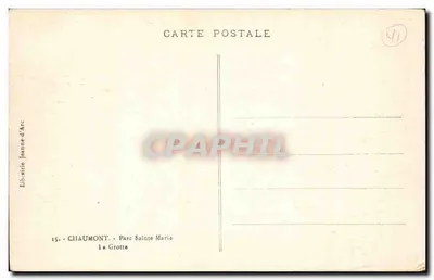 Chaumont - Park Święta Maria - Jaskinia — Librairie Jeanne-d'Arc, n°15 — Rewers