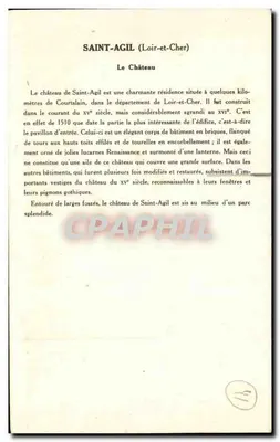 Saint-Agil — Zamek — Kolekcja Solution Pautange — Rewers