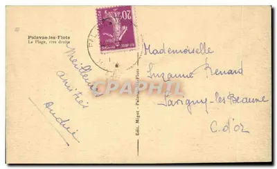 Palavas-les-Flots — Plaża, prawy brzeg — Wyd. Migot, Palavas-les-Flots — Rewers