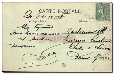 Gette - Badplaats — Rue Nationale — Uitgever P. Mourou — Achterkant