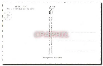 Sete — Widok panoramiczny na solniska — Wydawnictwo S.E.P.T. - 2, rue Alexis-Mossa - Nice — Rewers