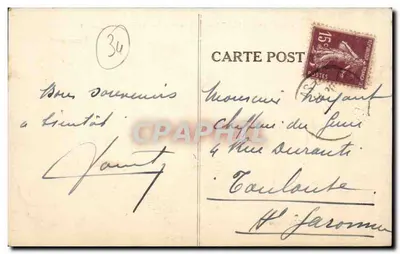 Palavas-les-Flots — La Plage et les Villas, rive gauche — Edit. Vialle, n°634 — Rewers