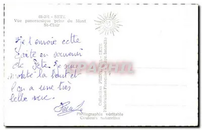 Pejzaż panoramiczny Sète — widok z Mont St-Clair — PRINIMA - SETTE — Rewers