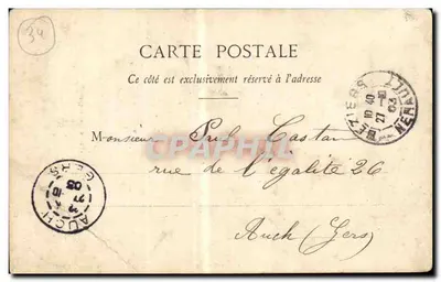 Béziers - Estátua de Paul Riquet — editor A. M. — n°13 — Verso
