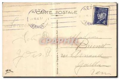 Sète — A Praia da Corniche — Edição « A Garça » — Verso