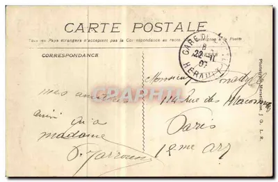 CETTE - La Plage — animowana plaża z łódkami i budynkami przemysłowymi na tle — wydawca Phototypie Marseille, nr 2625 — Rewers