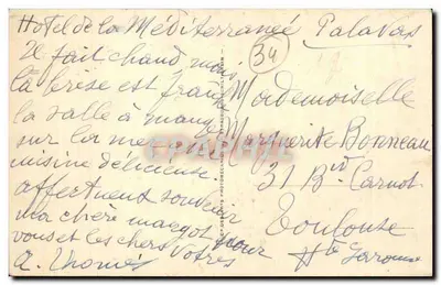 Palavas-les-Flots — Widok na kasyno — Wydawca Hémault, nr 16 — Rewers