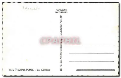 Saint-Pons - Le Collège — wydawca Cap, n° 7512 — Rewers
