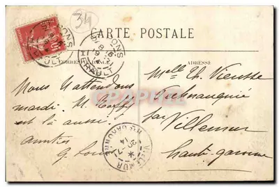 Saint-Pons — Avenue de la Gare — wydawca anonimowy, numer serii nieodczytalny — Rewers