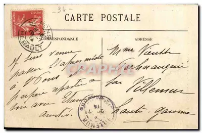 Saint-Pons — Jaur i most między Deux-Villes — E. Lettre, GUIL, 34-2033 — Rewers