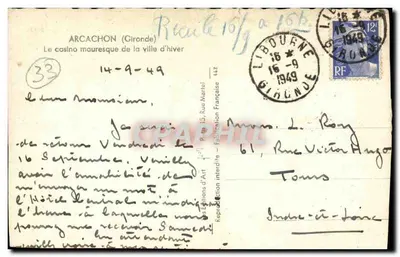 Kasyno maurskie w Arcachon — Arcachon (Gironde) — Wydawnictwa Francuskie — Rewers