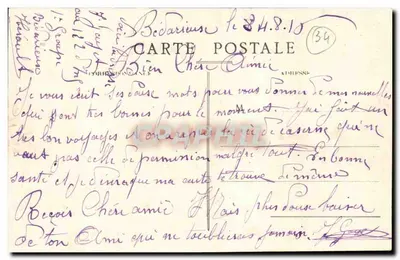 Bédearieux — Flores e vista da cidade — Editor não identificado — Verso