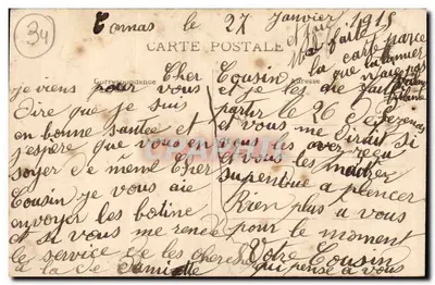 Pézenas - Praça da República — estátua da República — Edit. Gascard — Verso