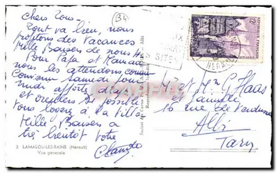 Lamalou-les-Bains — Vista general — Société des Cartes Postales d'Albi, n°2 — Reverso