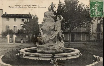 Bédarieux - Monumento a Ferdinand Fabre, por Villeneuve — Hérault 368 — editor desconhecido