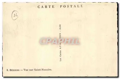 Béziers — Widok na Saint-Nazaire — Wydawca A.P.A. POUX - ALBI — Rewers