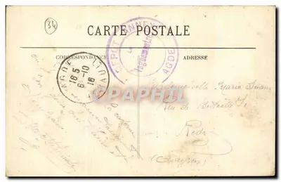 Agde - Casa Militar Mirabel — editor E. & C. Linaux, n°32 — Verso