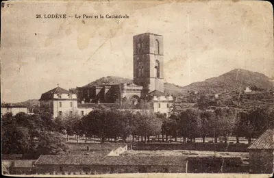 Lodève — O Parque e a Catedral — Éd. J. Bonnet