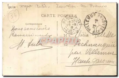 Bedarieux - Fonte dedicada a Ferdinand Fabre, por Villeneuve — Verso