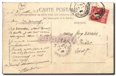 Béziers - Estátua de Paul Riquet — editor Dimas, número de série não visível — Verso