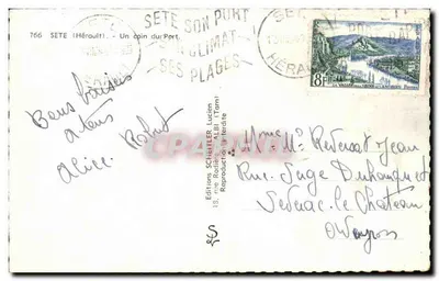Porto de Sète — Vista do porto — Edições Scheitler, n°766 — Verso