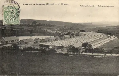 Camp de La Courtine (Creuse) — 1ère Brigade — Aubert, phot.-édit. — Laforge, dépositaire