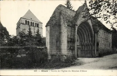Abun - Entrada da Igreja do Mosteiro de Ahun — n° 501 — editor H. Lefebvre