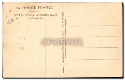 Villeneuve-lès-Avignon — Het sterke kasteel — Les Éditions d'Art Yves, Parijs — Achterkant