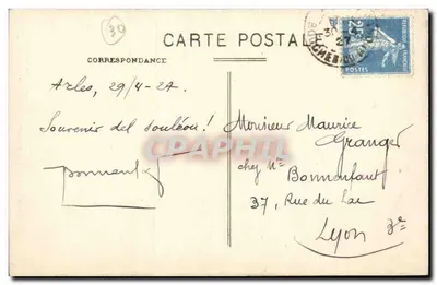 Arles — Statua Poety Frédérica Mistrala — Zbiór E.C. — Rewers